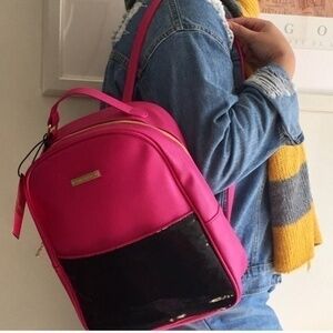 NWT Juicy Couture Limited Edition Hot Pink Backpack w/ Black Sequins